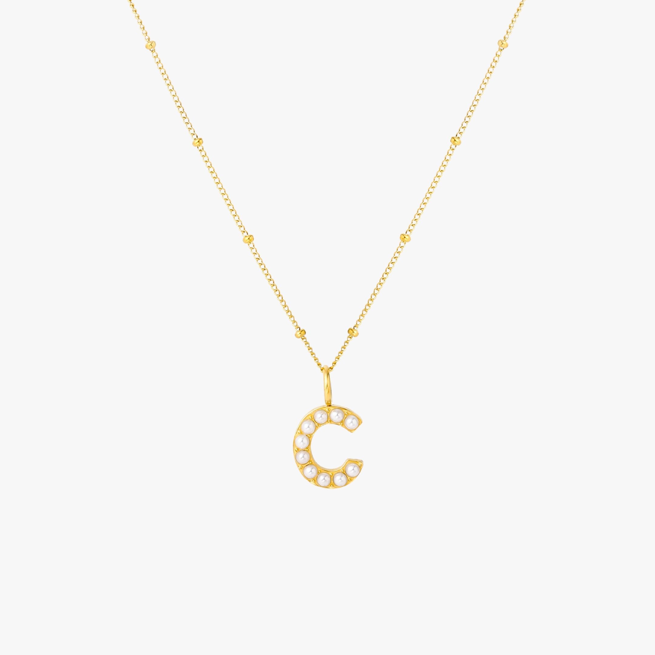 Pearl Initial Necklace