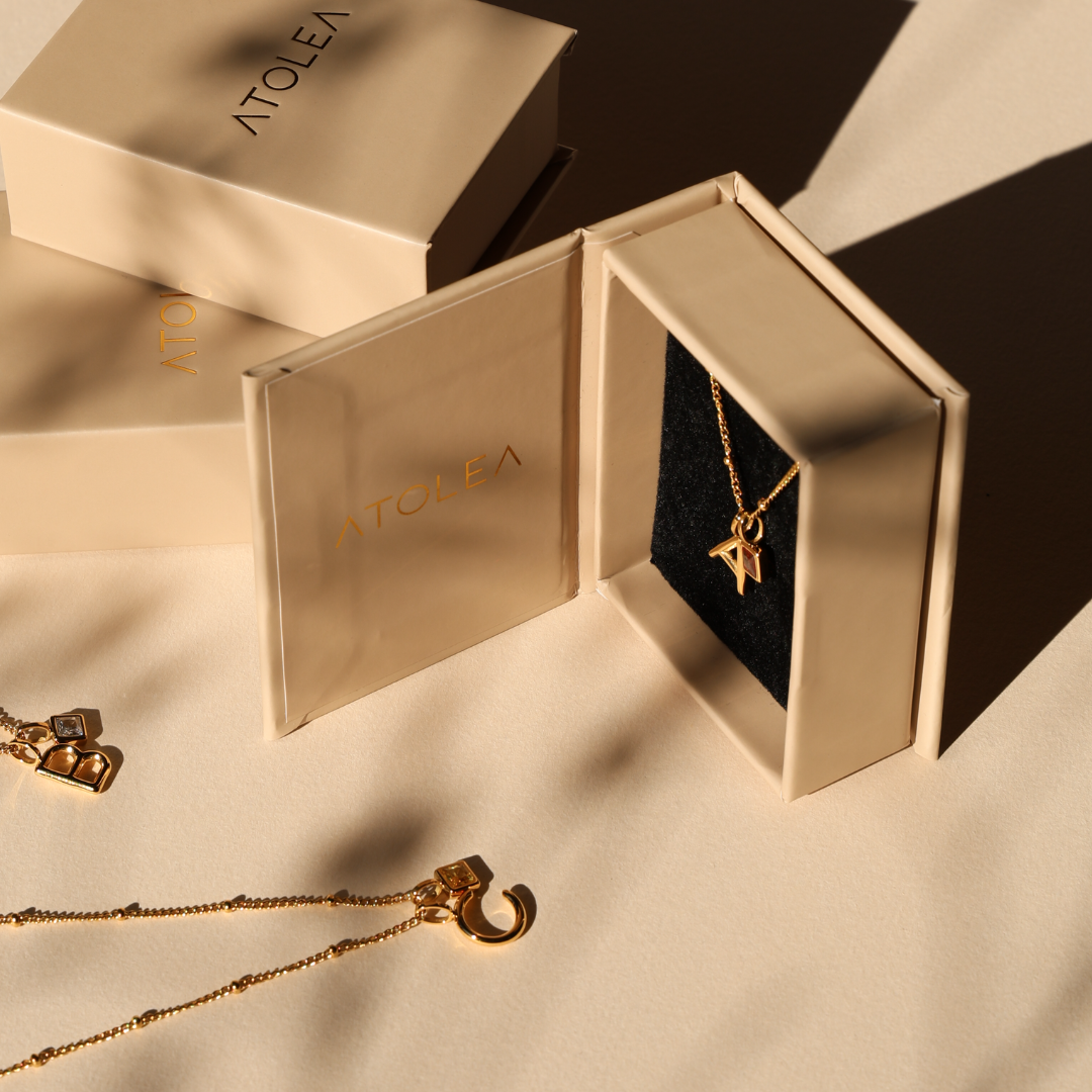 Initial & Birthstone Charm Necklace