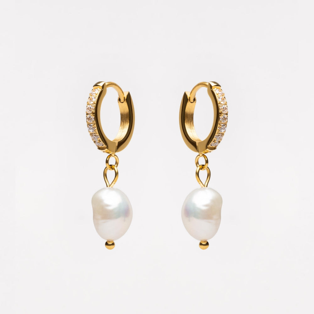 Freshwater Pearl Hoop Earrings