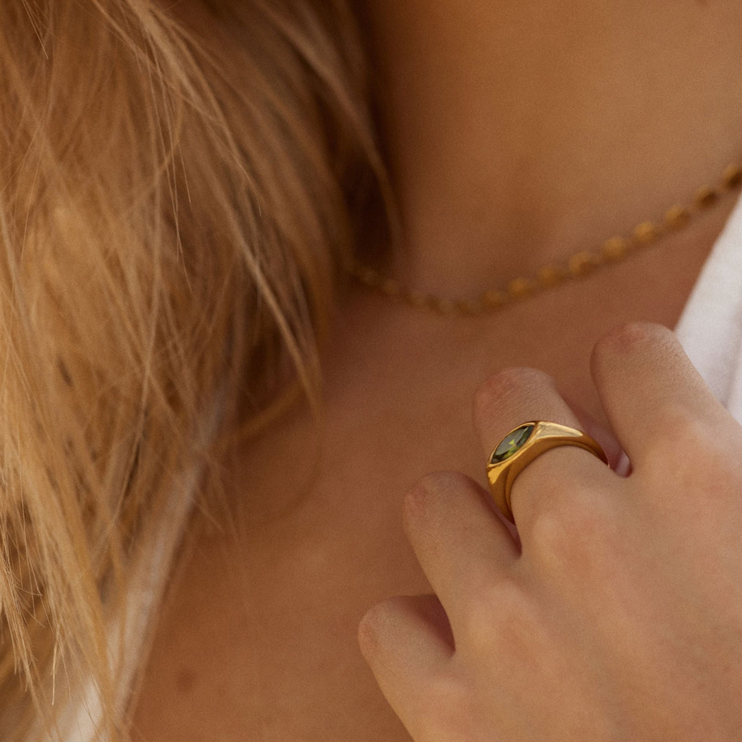 Green Signet Ring