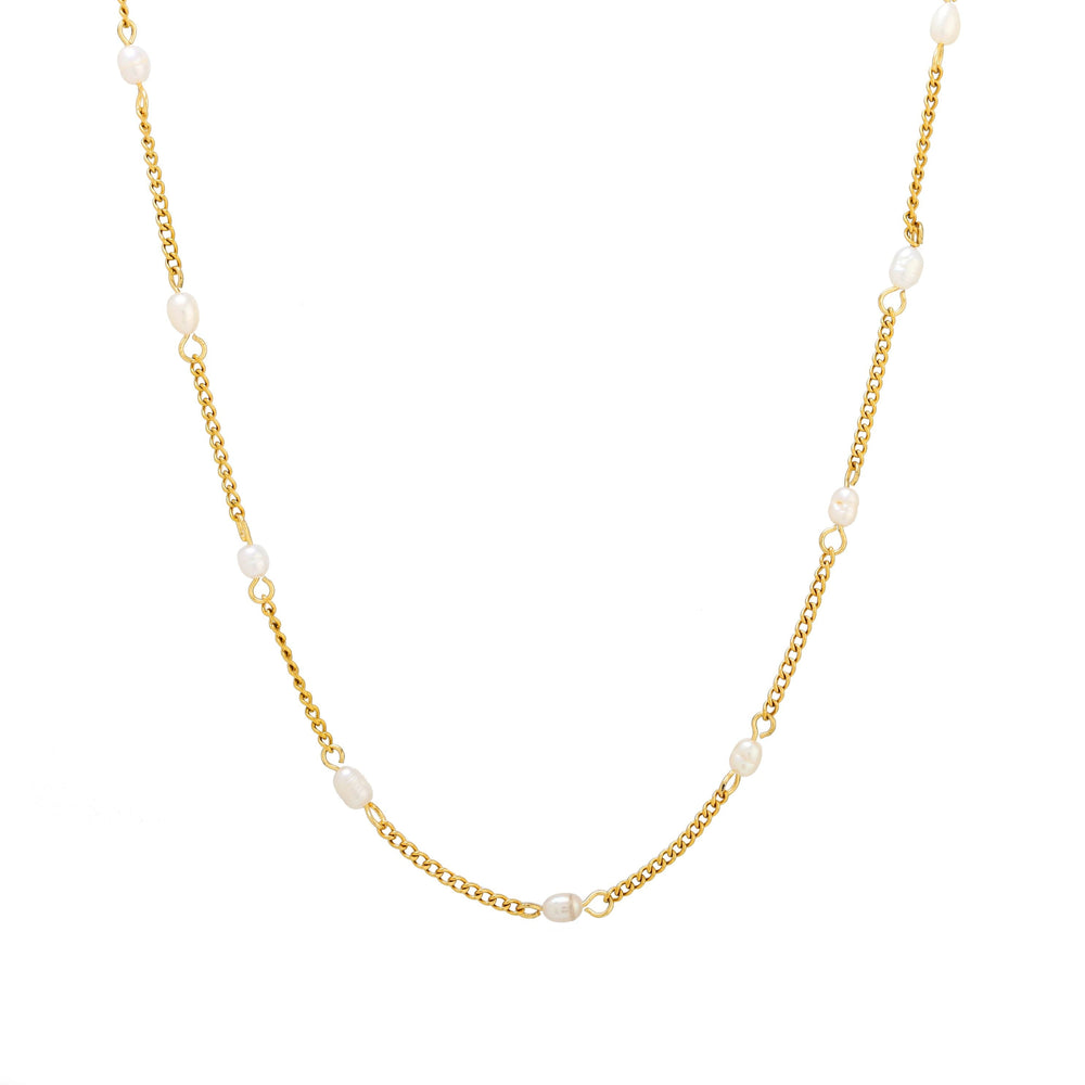 Dainty Gold Pearl Choker