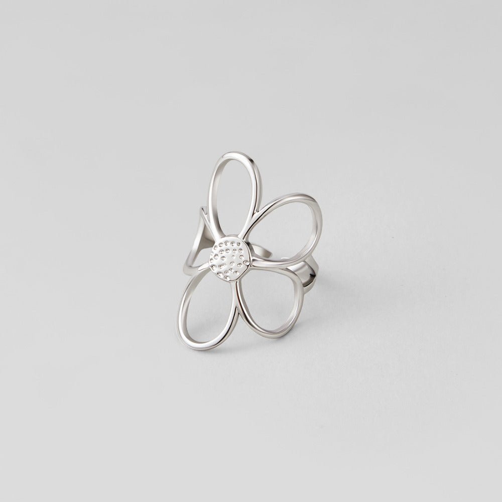 Silver Daisy Flower Ring